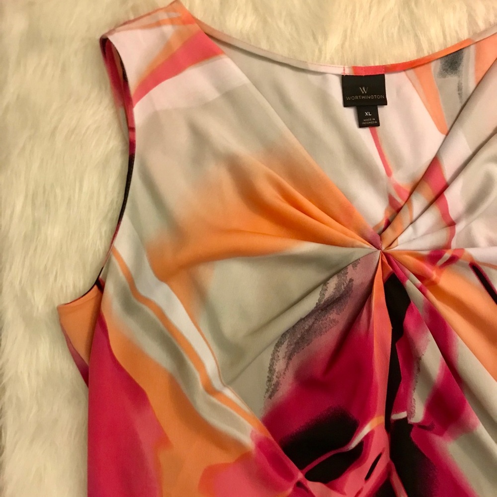 Worthington Pattern Sleeveless Blouse
